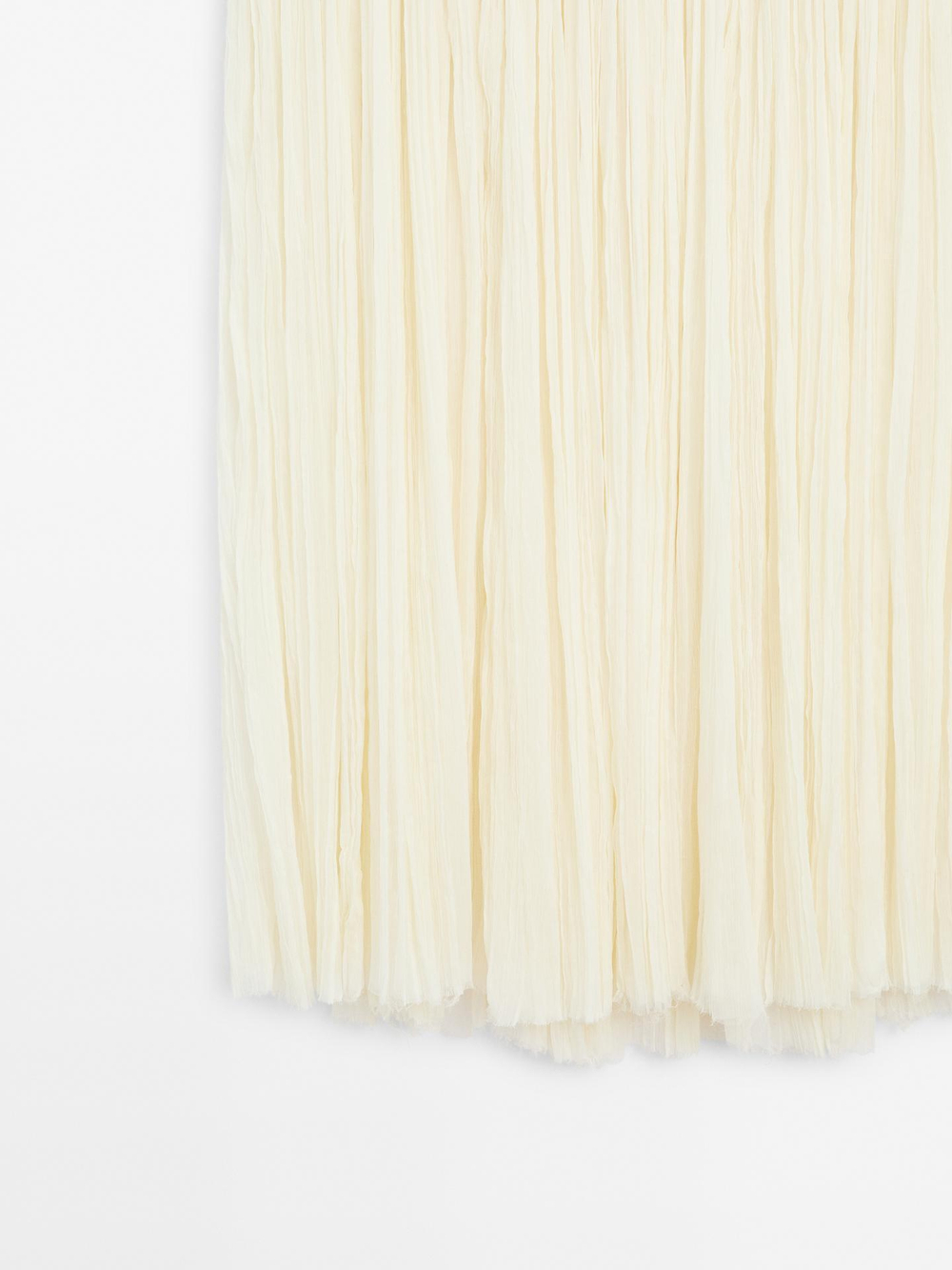 Massimo Dutti Длинная юбка-кушак из смеси шелка, натуральный