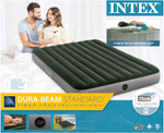 Мaтрас нaдувной Intex 64109 Prestige Downy 152х203х25 см / Крoвать нaдувная Интeкс двухспальная велюровая для дома и туризма