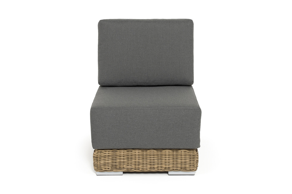 "Капри" модуль диванный прямой с подушками, цвет соломенный