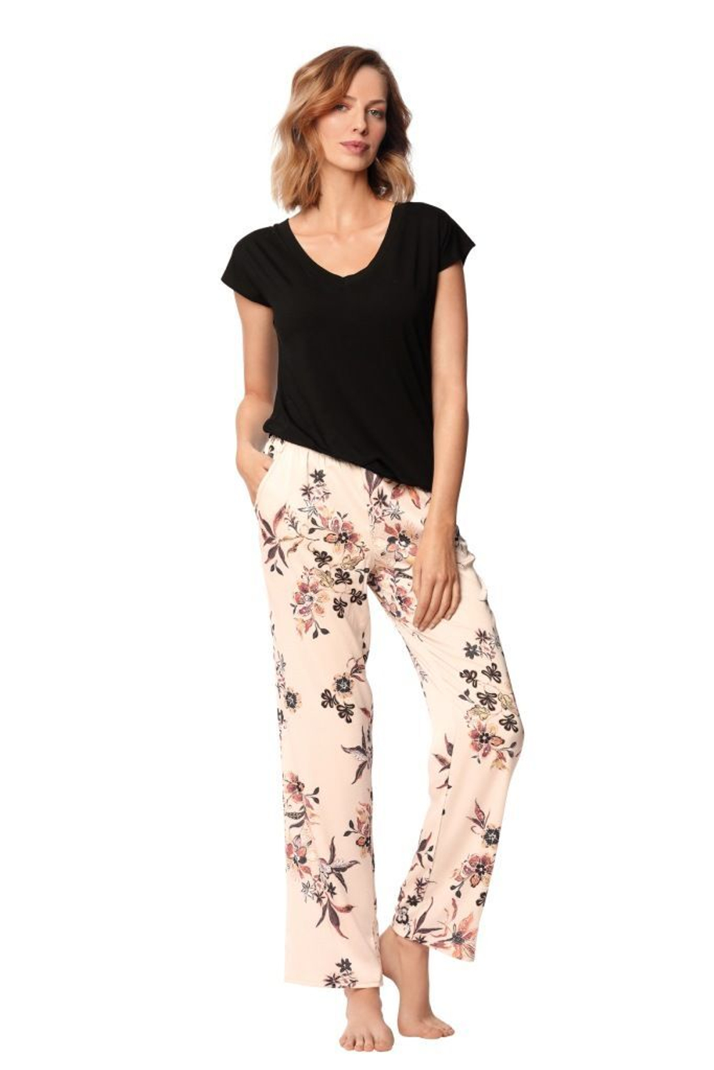 Брючный комплект Xiana (Размер: L) (Цвет: черный с бежевым)