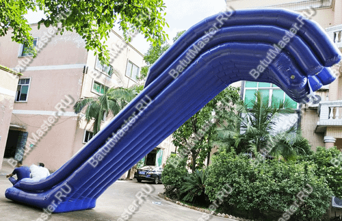 Надувная прямая водная горка для вышки (опоры) «Универсальная», 10*2*7 м