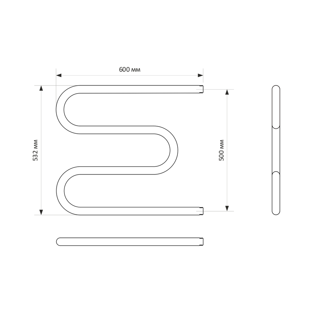 Полотенцесушитель MIXLINE SIMPLE M 50х60 3/4''