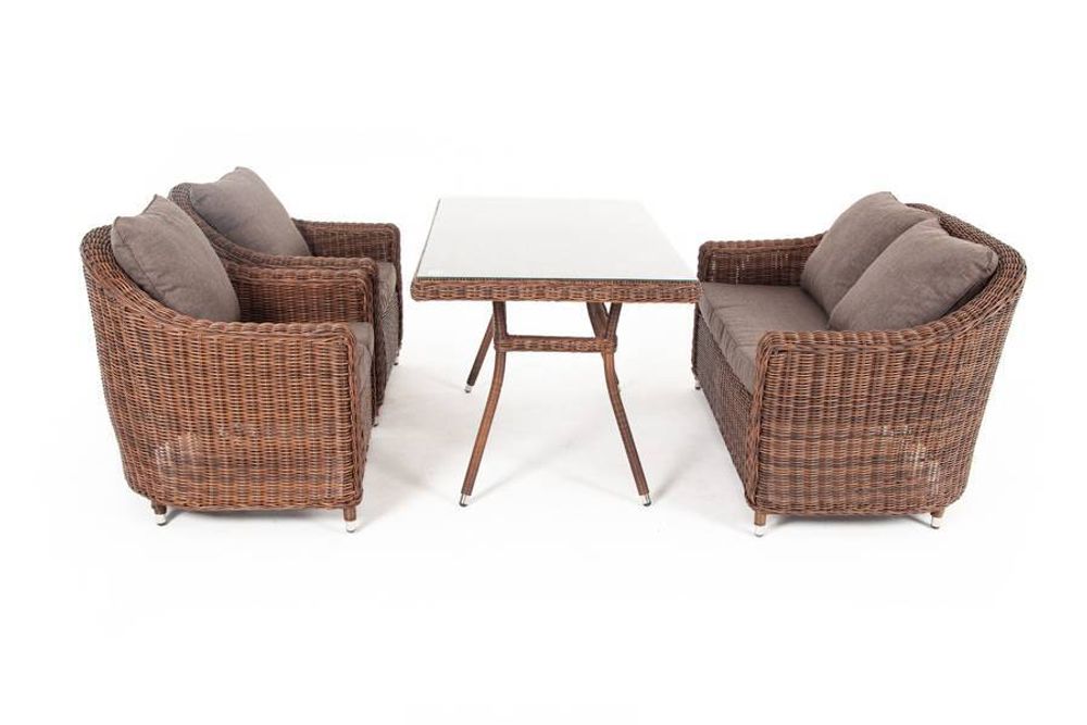 "Кон Панна" обеденная группа плетеная, цвет коричневый