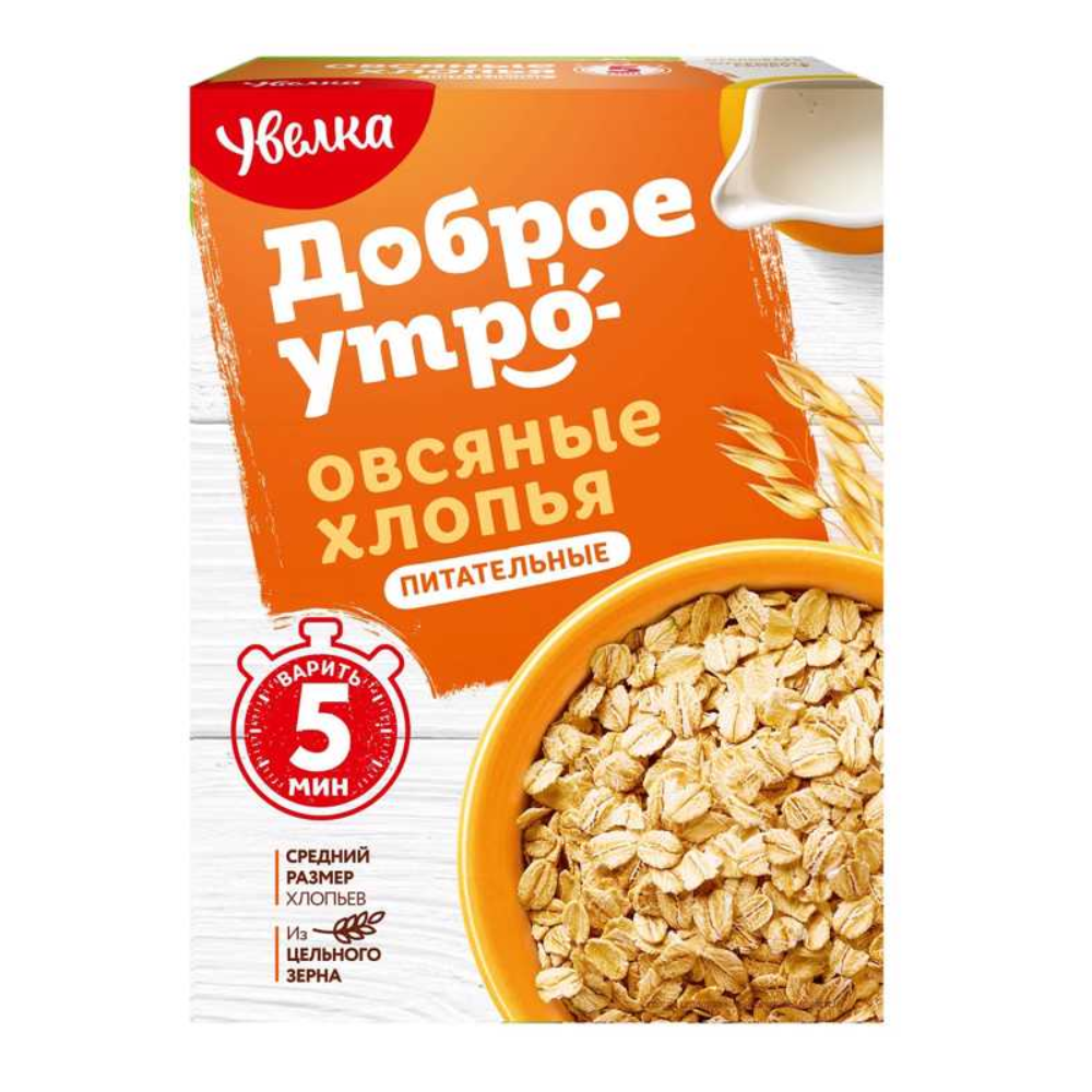 Хлопья овсяные Увелка питательные 400 гр