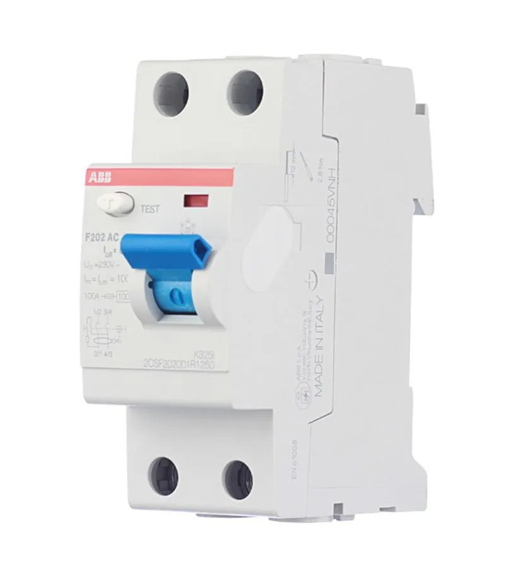 Устройство защитного отключения ABB F202 УЗО 63A 30 mA 2P тип AC 10 kA