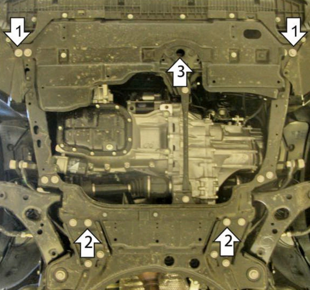 Защита стальная 2 мм двигателя и кпп для Toyota Avensis; Auris; Corolla; Verso Motodor.72509
