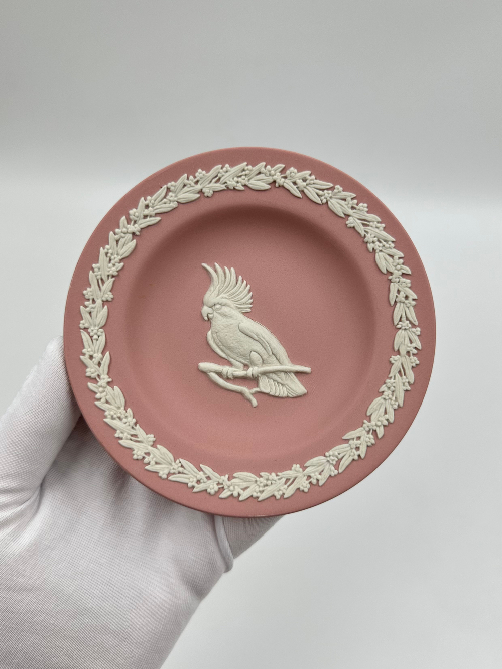 Тарелка декоративная Wedgwood «Попугай Какаду» розовая