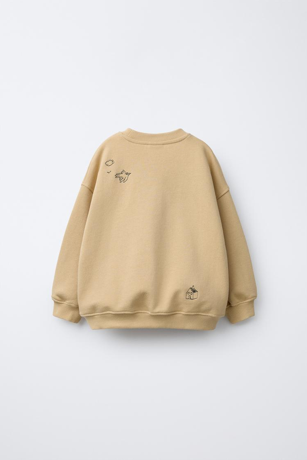 ZARA ТОЛСТОВКА С ВЫШИВКОЙ ORFAYO ©э, СВЕТЛО-КОРИЧНЕВЫЙ