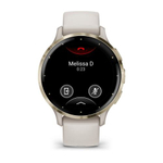 Смарт часы Garmin Venu 3S цвета слоновой кости с золотистым безелем