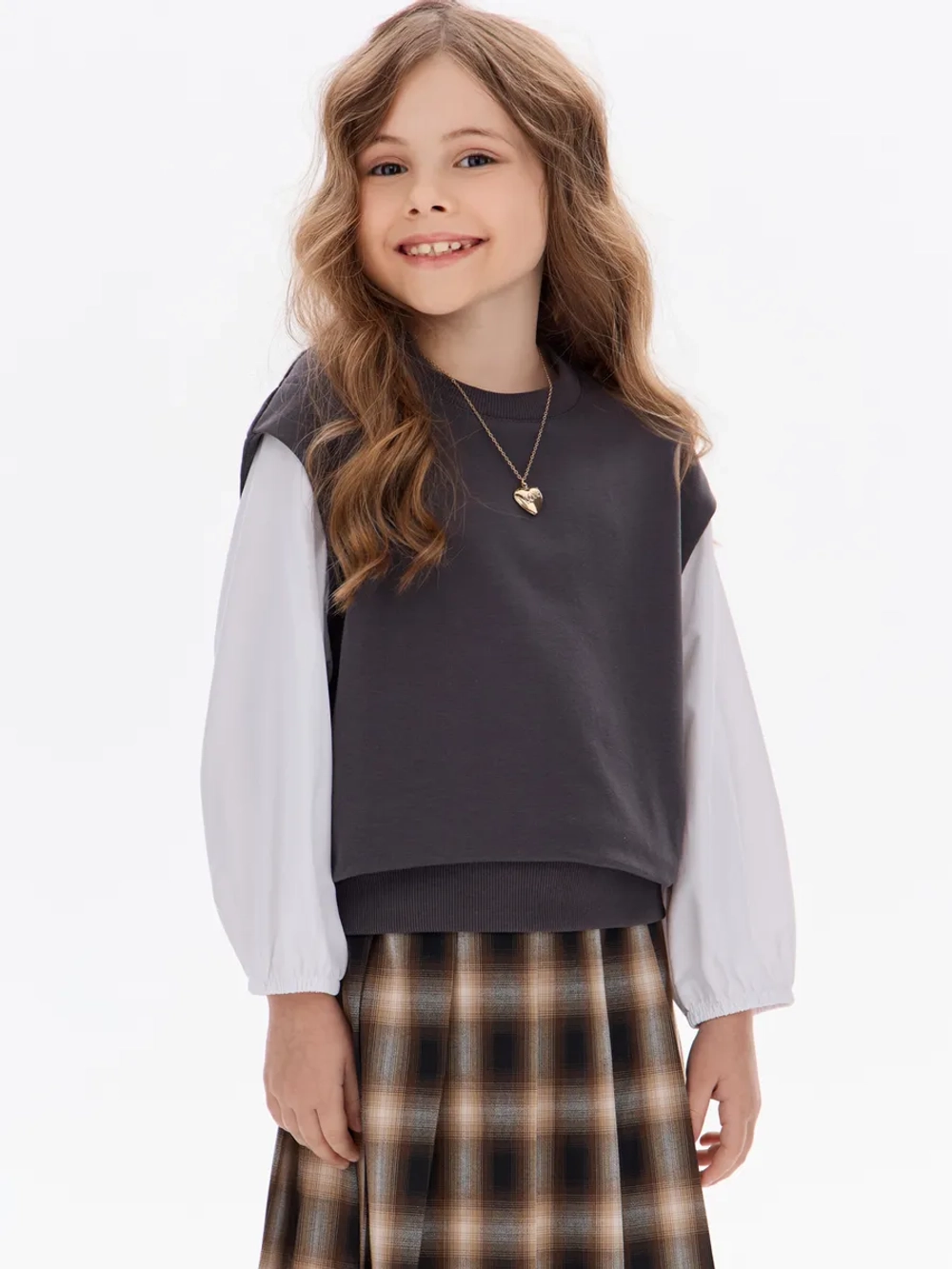 Свитшот-рубашка с эффектом двойки