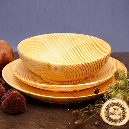 Набор деревянных тарелок Art of Siberia из дерева пихта сибирская TN34