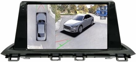 Магнитола для Mazda CX-4 2016-2024 (штатный цветной экран, рамка 9) - Teyes CC3-2K-360 на Android 10, 2K QLED, 6Гб+128Гб, CarPlay, 4G SIM-слот, 4 камеры в комплекте