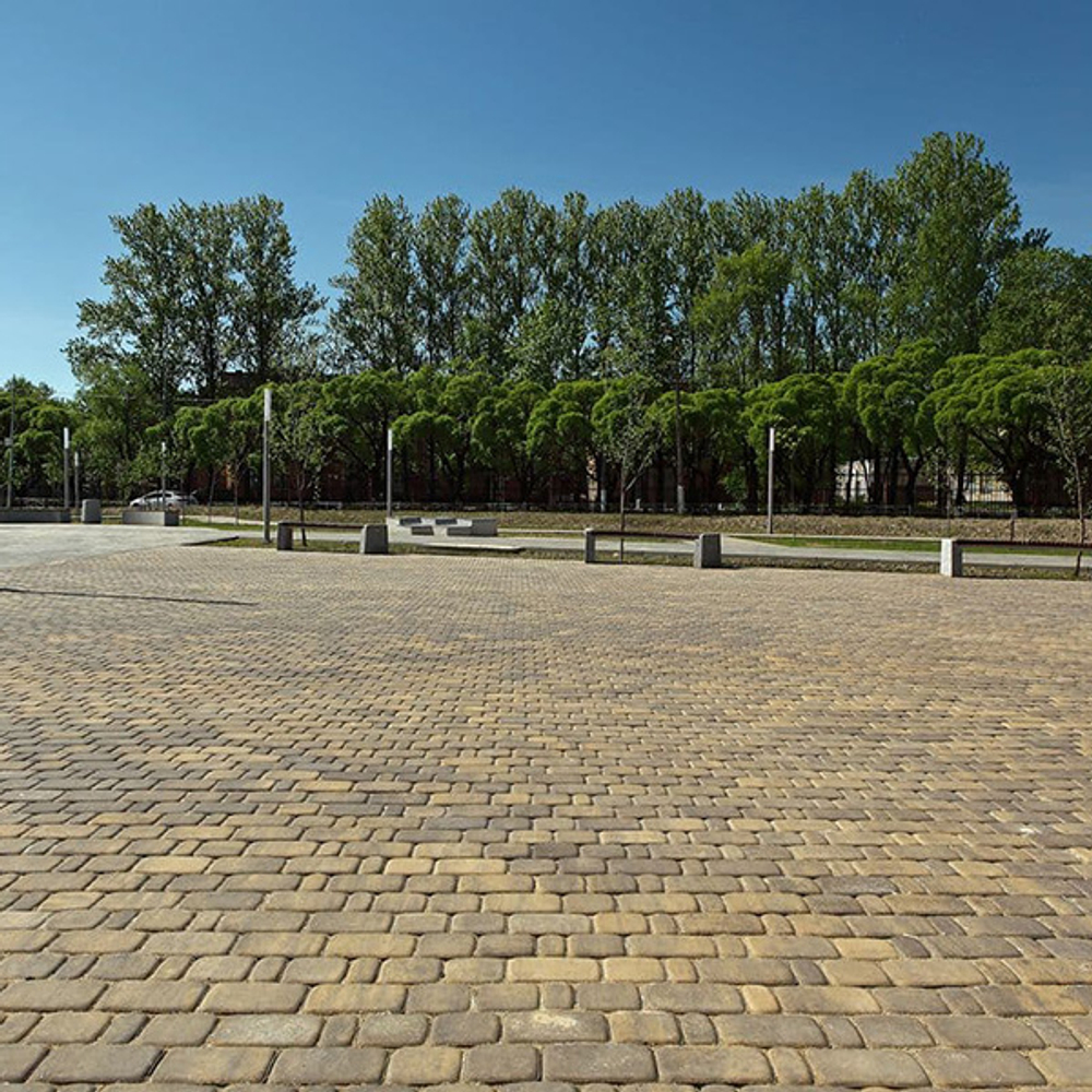 Тротуарная плитка КЛАССИКО - Листопад гладкий Янтарь, комплект из 3 видов плит