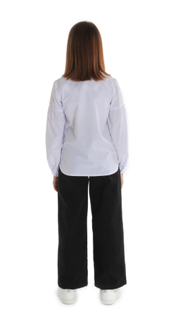 Блузка школьная белая бамбук для девочки 7-16 лет Fleur de Vie