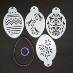 Набор пасхальный: вырубка яйцо + трафареты.