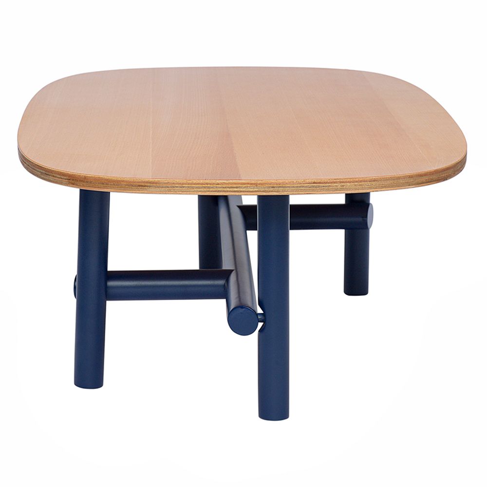 Стол журнальный Ottal, 110х59,5х32 см, бук, бежевый/синий