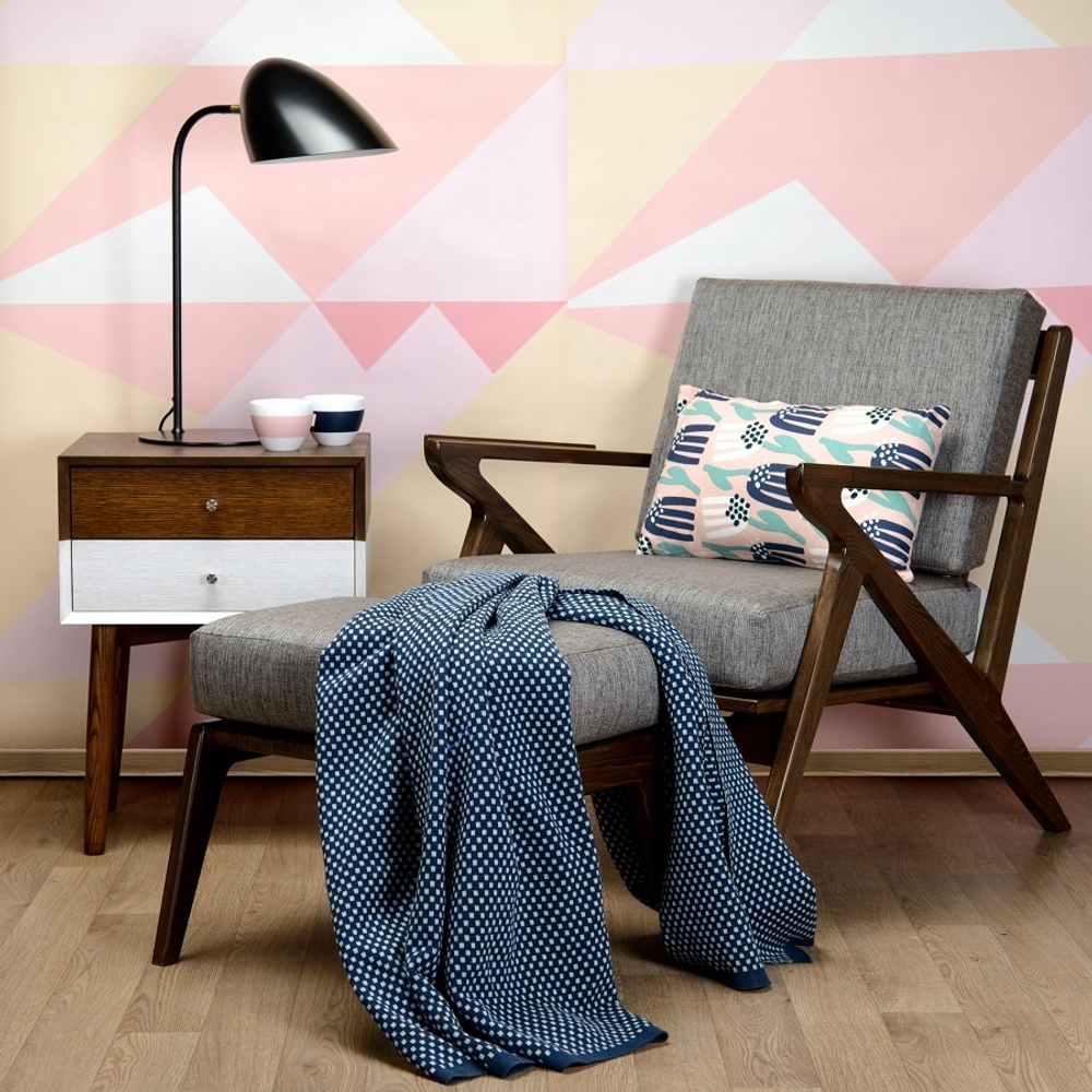 Плед из хлопка фактурной вязки Essential, 130х180 см