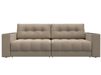 Диван прямой с декором Лига-049 НПБ, SEVEN 729 ВЕЛЮР бежевый