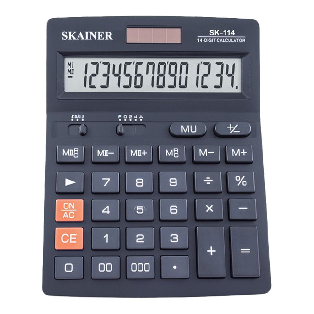 Калькулятор настольный SKAINER 14 Bit, LCD, 17.6*14*4.5 см, чёрный