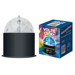 Светодиодный светильник-проектор ULI-Q302. Серия DISCO. многоцветный. ТМ VOLPE. Напряжение 220В. Кабель с вилкой в комплекте Цвет корпуса черный.