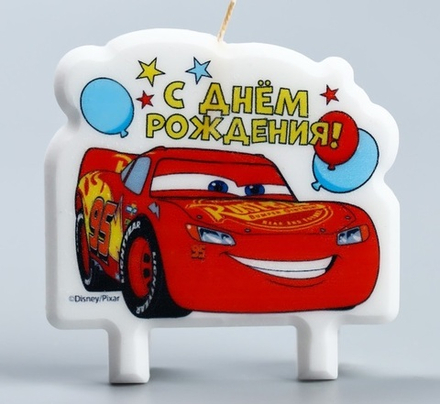 Свеча в торт "С Днем Рождения!", Тачки, 8×8 см