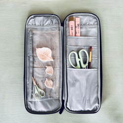 Органайзер пенал для спиц, проволоки, стеков и других инструментов для рукоделия (голубой, на молнии)