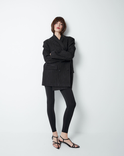 Жакет двубортный из хлопка и шелка Стелла Маккартни черный