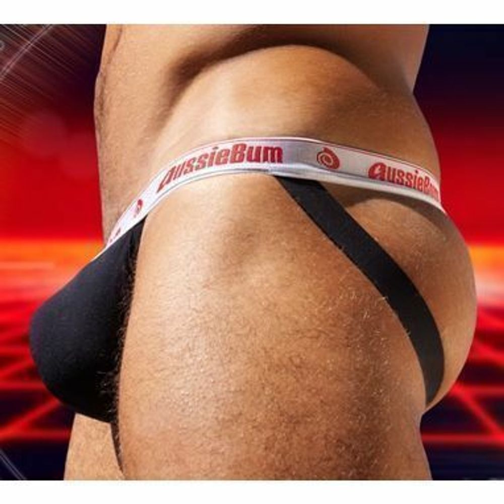 Мужские трусы джоки черные Aussiebum Wonderjock Raw Jockstrap Black AB00272