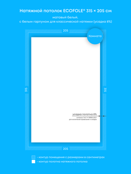 Натяжные потолки: 6.5 м2, 10.9 м2