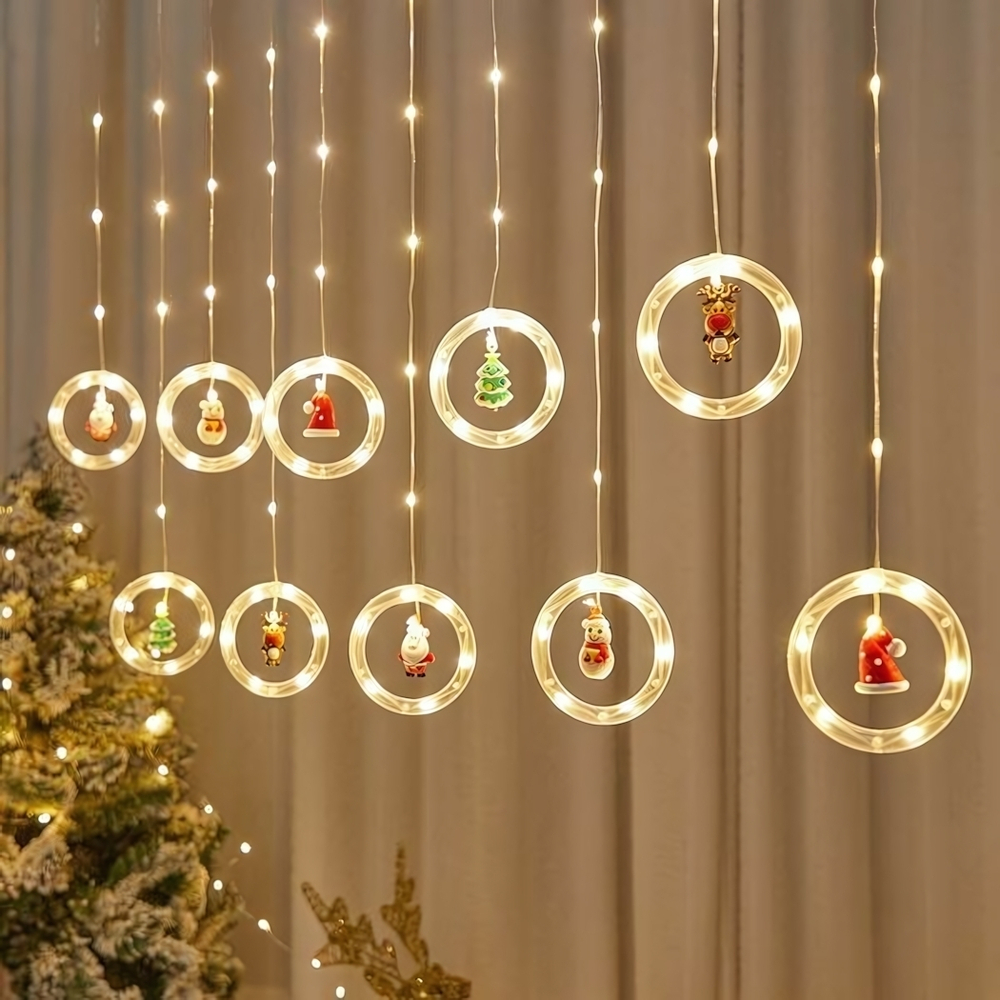 Гирлянда бахрома "С Новым Годом" ш2,5м* в0,45/0,65м,110ламп LED, прозр.пров, 8 реж, IP-20,Тепл.бел (