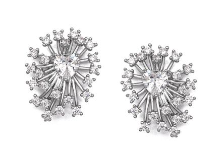 Серьги-гвоздики "Алмазный дождь-mini", 25мм