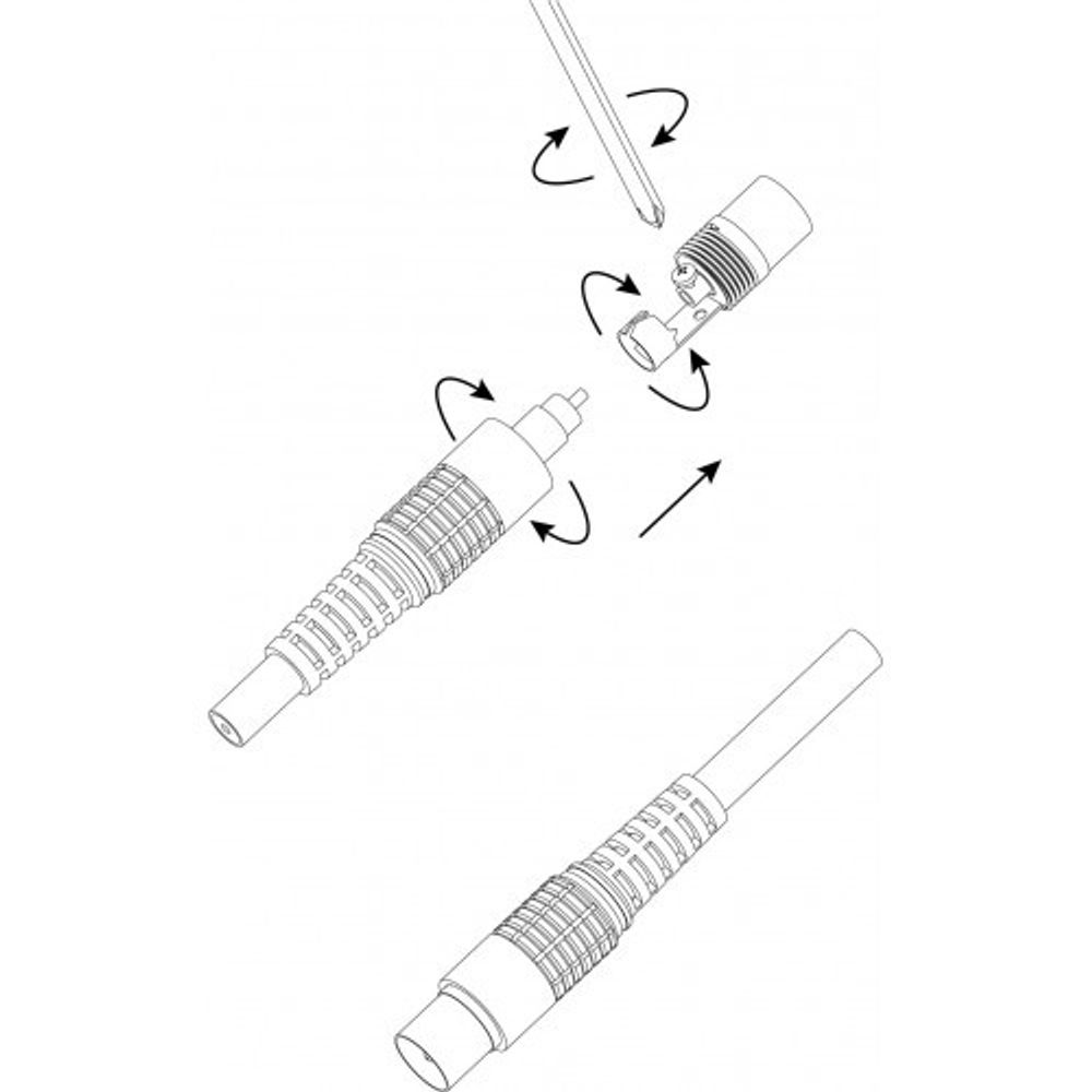 Разъем ЭРА штекер TV без пайки цвет чёрный упаковка 100 шт. | Разъёмы, переходники, ТВ делители