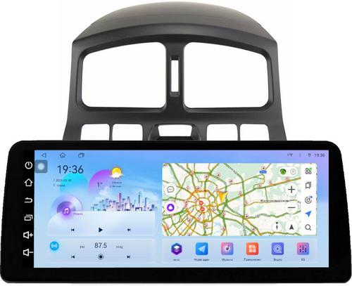 Магнитола для Hyundai Santa Fe 1 2000-2013 - FarCar монитор 12.3" 2K QLED на Android 14, Быстрая, CarPlay, 4G SIM-слот