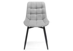 Стул на металлокаркасе Челси крутящийся велюр светло-серый / черный / черный