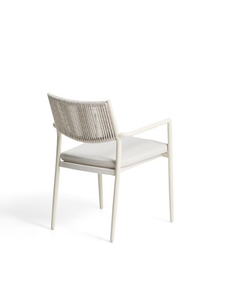 Уличный стул Argasi из алюминия цвета экрю и веревки