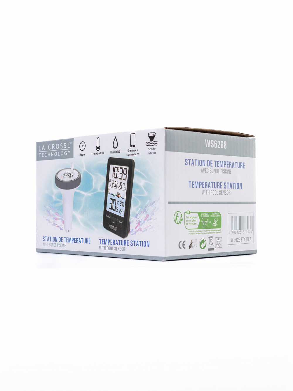 Термогигрометр LA CROSSE WS6268, с датчиком температуры воды в бассейне, WI-FI