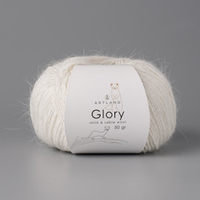 Glory, Нейлон-10% Соболь-10% Норка-75% Металлик-5%, 50 гр. - 240 м, белый