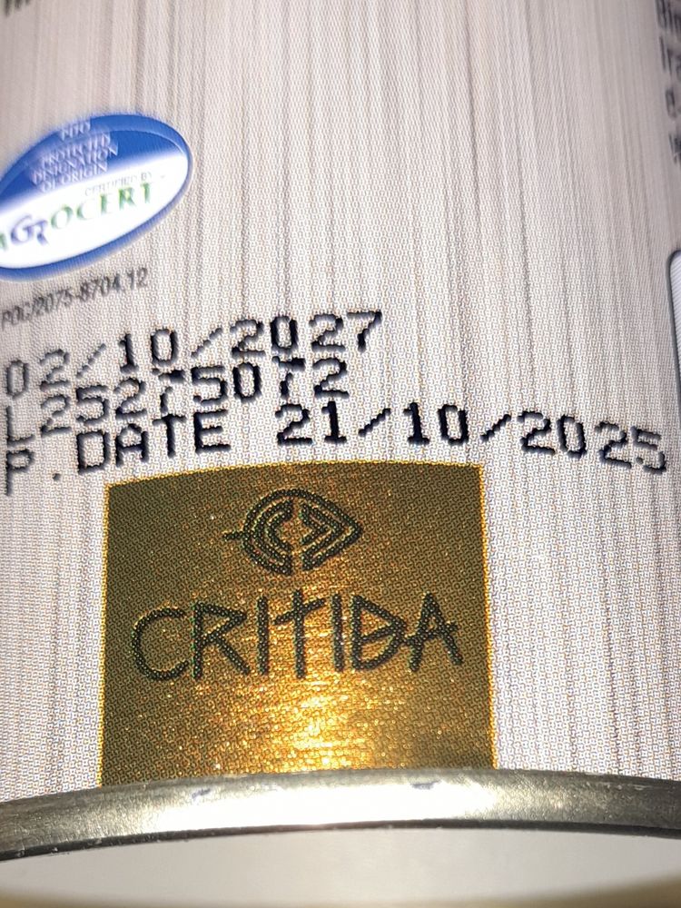 500 мл Масло оливковое Критида Critida Sitia PDO 0,2 кислотность Extra Virgin Греция жесть