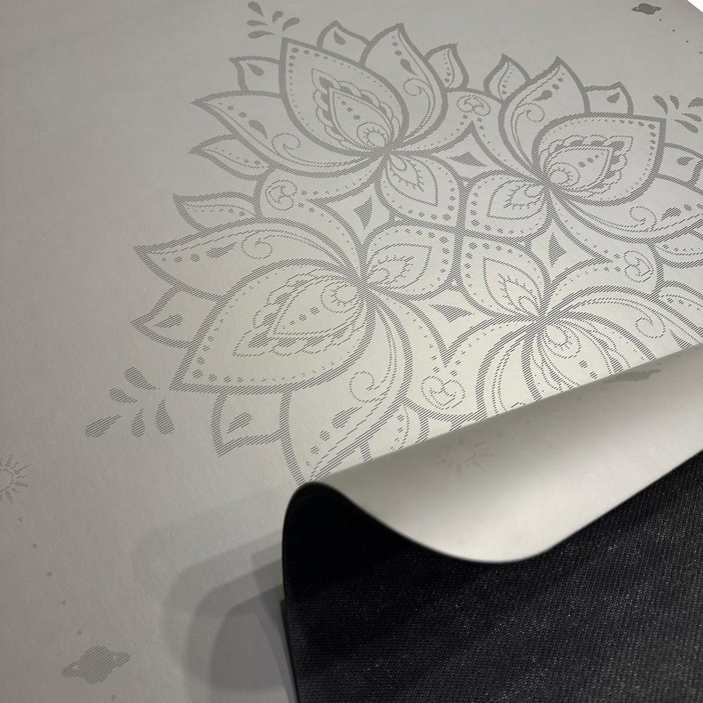 Каучуковый коврик для йоги Space Flower Grey 185*68*0,5 см нескользящий