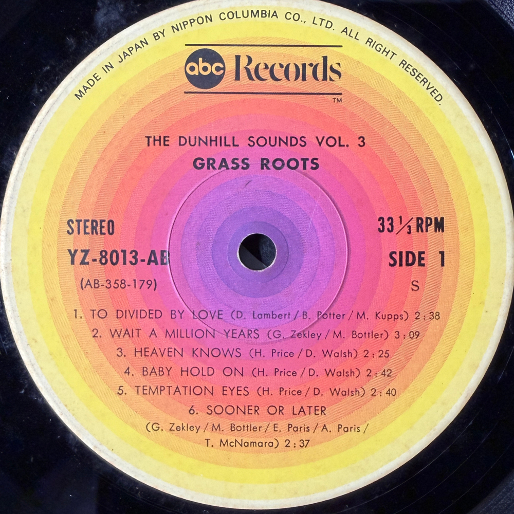 The Grass Roots ‎– The Dunhill Sounds Vol. 3 (Япония 1976г.) Т