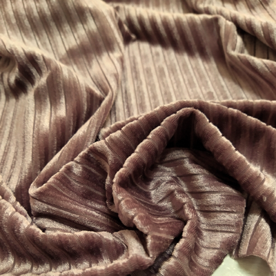 Бархат плиссе, 310 гр/м2, 100 % п/э, 165 см, бежевый