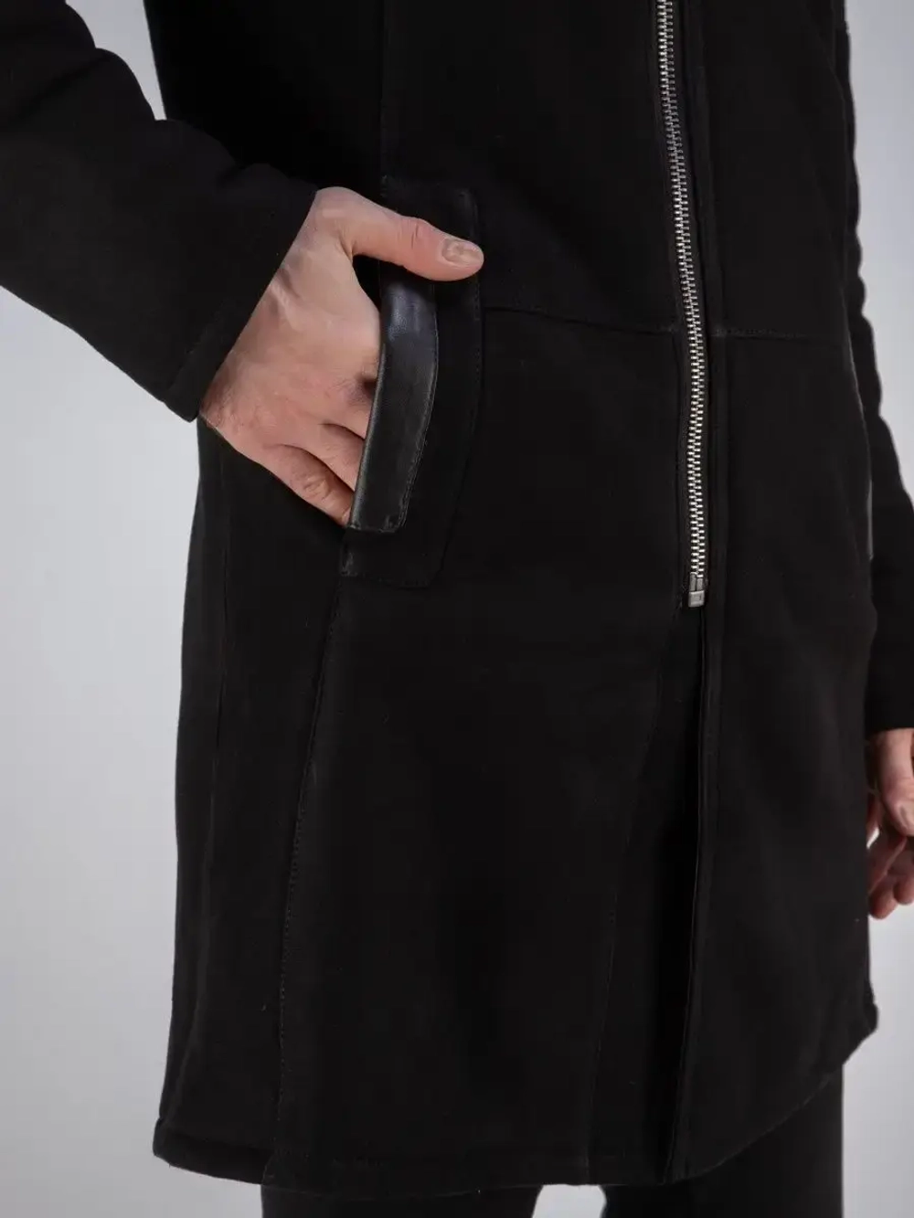 Дубленка мужская натуральная длинная Турция