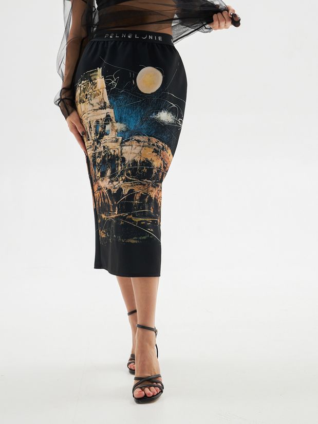 Юбка миди с принтом "РИМ"