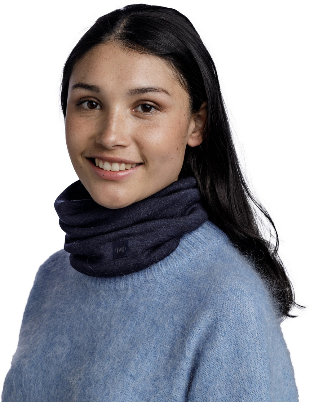 Теплый шерстяной шарф-труба Buff Merino Heavyweight Solid Indigo