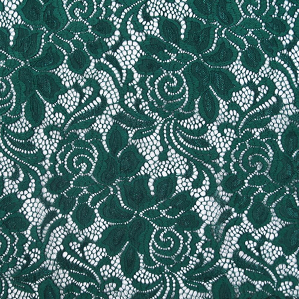 Кружевное полотно, 150 см, т.зелёный