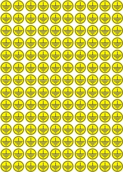 Набор наклеек "Заземление", 140 шт., 2х2 см.