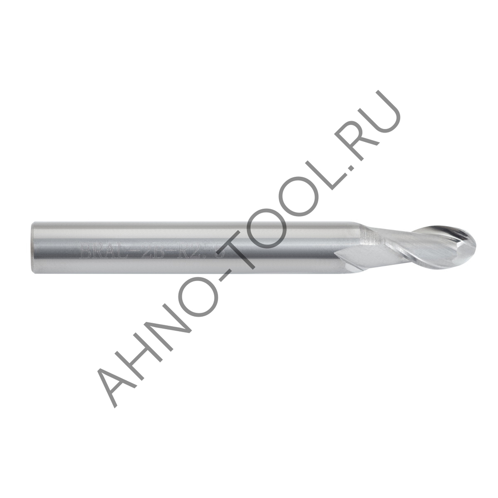 Фреза твердосплавная сферическая  4мм (L=50, l=8, хв=6) Z2 35° по алюминию и цвет.металлам BRAL-2B-R