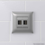 USB зарядное устройство в стену, "Avanti", "Закаленная сталь"