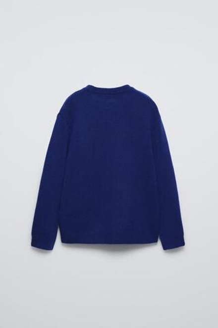 ZARA СВИТЕР ИЗ 100% КАШЕМИРА, СИНИЙ