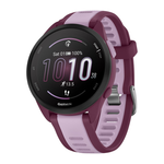 Спортивные часы Garmin Forerunner 165 Music, силиконовый ремешок цвета «ягодный»/лиловый AMOLED-дисплей. Ремешок с классической застёжкой — на запястье обхватом 126–203 мм